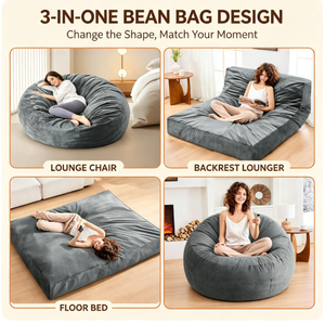 <span class=keywords><strong>Canapé</strong></span> paresseux 3-en-1 en tissu moelleux, tapis de sol convertible, chaise longue minimaliste <span class=keywords><strong>pour</strong></span> chambre à coucher, <span class=keywords><strong>coussin</strong></span> tatami - Product Image 5