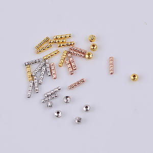 S925 Silver Wire Small Tube Straight Tube Beads Gold Beads Baroque Bracelet DIY Handmade Material Accessory New Jewelry <b>Spacers</b> - Product Image 2