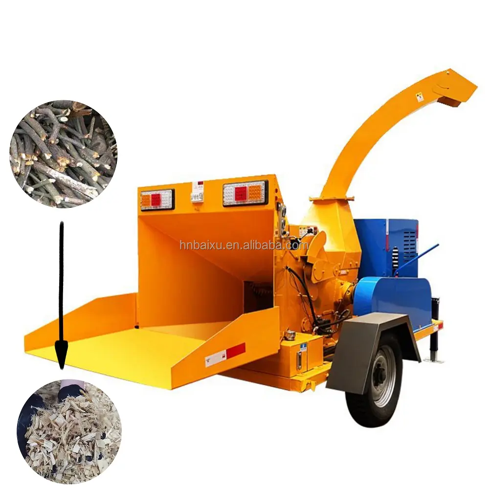 sell well environmental mobile diesel branch trunk pulverizer wood chipper for garden use