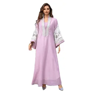 Europe And The United States Women's Middle East Muslim Robes Dubai Women's Embroidered 2024 Eid Abaya