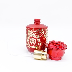 Botella de Perfume Redonda de Vidrio de Lujo de 50 ml, Estilo Árabe, en Negro, Rojo, Azul, Blanco, Verde Café, 6 Colores Surtidos - Product Image 3