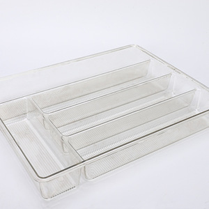 Transparent <b>Storage</b> <b>Box</b> Rectangular Space Saving <b>Drawer</b> Organizer For Kitchen Cutlery Chopsticks Knives Forks - Product Image 3