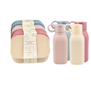 ชุดกล่องข้าวเบนโตะซิลิโคนพกพาได้เป็นมิตรกับสิ่งแวดล้อมใหม่ขวดน้ำอาหารกันรั่ว - Product Image 1