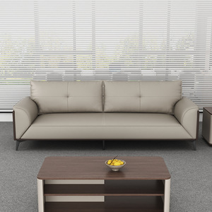 Divano da <span class=keywords><strong>Ufficio</strong></span> Moderno in Pelle con Set Tavolino a Tre Posti <span class=keywords><strong>per</strong></span> Soggiorno, Reception, Hotel, Sale Riunioni e Aree Relax - Product Image 4