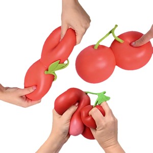 Squeeze Cherries Stress Ball Slow Rising Double Cherry Squishy <b>Toy</b> Soft Fidget <b>Toy</b> for Anxiety Relief Novelty Squeeze <b>Toy</b> - Product Image 2