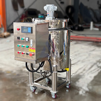 Mélangeur pneumatique mobile 50L pour parfums, agitateur à hélice, distributeur, cuve de stockage chauffante électrique pour produits alimentaires et chimiques