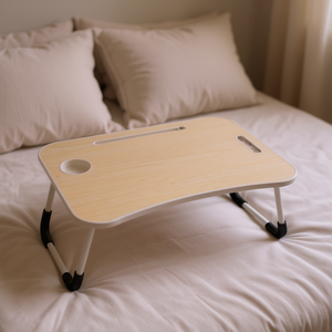 Tavolino Pieghevole Rettangolare in Legno Verniciato, Vassoio Portabevande e Alimenti, Design Minimalista, Tipo Verticale Singolo - Product Image 2