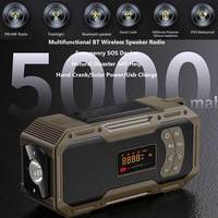 DAB/NOAA BT Radio Rechargeable Solaire Lumière Multibande Fréquence Stéréo Haut-Parleur D'urgence Led Torche Lumière Lampe Radios
