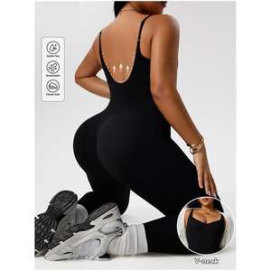 Combinaison <span class=keywords><strong>de</strong></span> sport utilitaire à plis, à décolleté en V profond, pour le vélo, la gymnastique, les filles, OEM - Product Image 3