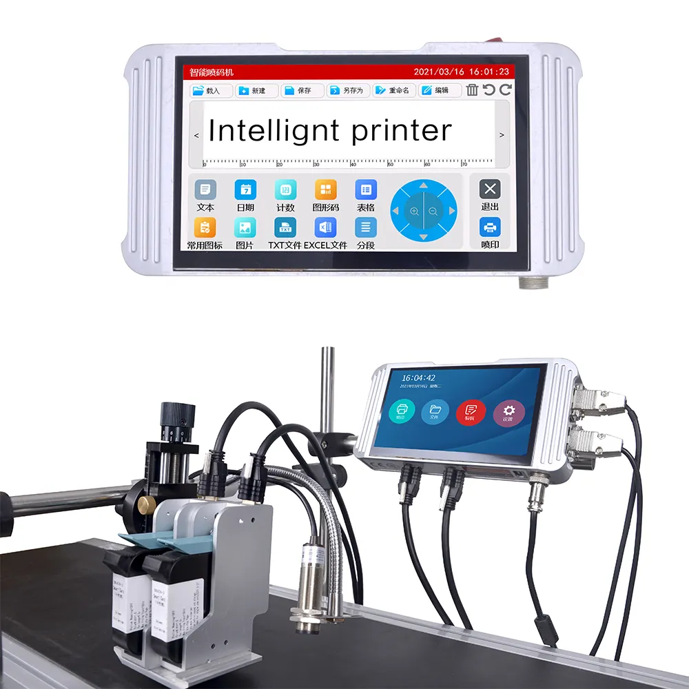 조작하기 쉬운 식품 패키지 인쇄 가변 데이터 코딩 만료 날짜 인쇄를위한 스마트 프린터 기계