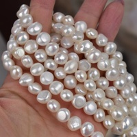 Chaîne de perles d'eau douce cultivées de qualité supérieure, forme baroque, 9-10 mm, grade AA+