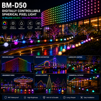 Boule lumineuse LED RGB adressable de 50 mm, programmable SPI DMX, étanche IP67, éclairage décoratif extérieur permanent pour aménagement paysager