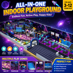 Commercial <b>Indoor</b> Playground with <b>Slide</b> Ninja Course for Kids 6-15 Adventure Playground - Product Image 1
