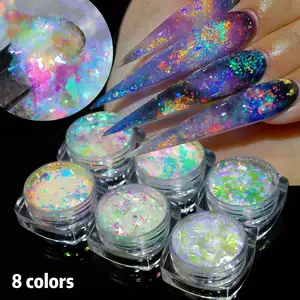 Misscheeping Populaire Ijspoeder Nail Art Decoratie Pailletten Gepolariseerde Opaal Fantasie Reflecterend Ijskristal Sneeuwmeelpoeder