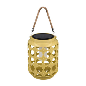 Solar Garden Lantern Yellow Outdoor Waterproof Hanging <b>Light</b> With <b>Rope</b> Handle Decorative Solar Powered Lamp - Product Image 1
