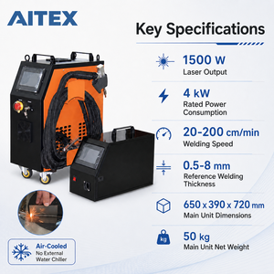 Máquina de Soldadura Láser de Fibra Portátil de 1500W, Soldador Láser Refrigerado por Aire con Alimentador de Alambre Doble Opcional para Fabricación de Metales AT550 - Product Image 5