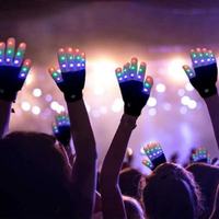 Gants lumineux de danse Accessoires de costume colorés Costume de maquillage LED Luminous Halloween Fournitures de Noël