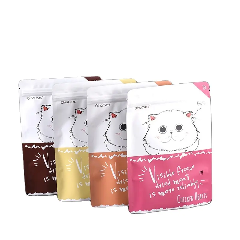 Sacos de embalagem para biscoitos e biscoitos para cães e gatos com zíper de alumínio à prova de umidade com logotipo de impressão digital