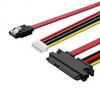 Cavo di Alimentazione per Computer, Cavo SATA in Rame 4-Pin/15-Pin per Disco Rigido e Unità Ottica, Trasferimento Dati e Alimentazione