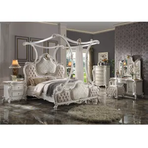 Set Furniture Kamar Tidur Penuh, Pertengahan Abad Modern Ukuran Queen King Ukiran Kayu California