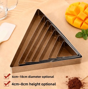 Moule à gâteau triangulaire épaissi en acier inoxydable, anneau à mousse fixe, résistant au four, outil de cuisson pour gâteaux, biscuits et <span class=keywords><strong>emporte</strong></span>-pièces - Product Image 1
