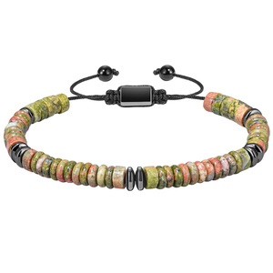 Men's <b>Beaded</b> Bracelet Multicolor <b>Stone</b> Geometric Design Gift Jewelry - Product Image 3