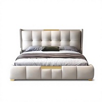 Ensemble matelas et cadre de lit double king-size moderne de luxe en cuir, réglable, inclinable, écologique, durable et confortable, avec matelas épaissi