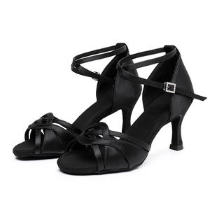 लैटिन बॉलरूम गुलाबी रेशम सटिन महिला टैंगो सैला थोक - Product Image 4