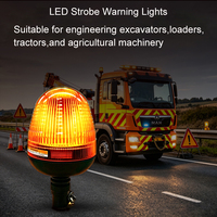 Feux de signalisation à DEL stroboscopiques 12-24V, ambre, interrupteur DIP, 3 modes clignotants, rotatifs, étanches IP65 pour tracteur, excavateur, camion