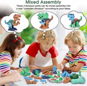 Juguete Educativo STEM para Niños, Dinosaurios Desarmables, Juego de Construcción con Taladro Eléctrico - Product Image 4
