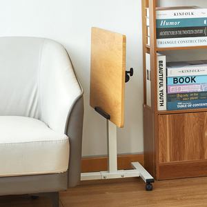 Mesa de ordenador de escritorio reversible pequeña, mesa elevadora ajustable en altura desmontable, mesita de noche móvil, estación de trabajo con ruedas - Product Image 2