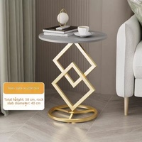Nouvelle table basse de luxe moderne minimaliste en métal, table d'appoint simple à plateau rond pour mobilier de maison, table de chevet mobile
