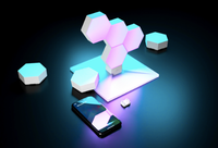 Module d'interrupteur intelligent Cololight Hexagon 2,4 GHz Wi-Fi, contrôlé par l'application Lifesmart, bouton tactile, multicolore, AUTO, cristal lumineux, maison