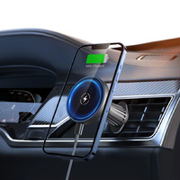 Cargador de coche inalámbrico magnético de 15W, soporte de teléfono de coche de carga rápida, soporte de teléfono móvil magnético fuerte para ventilación de aire
