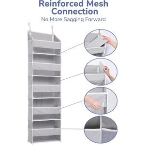 Over Door Organizer 5 Large Pockets 10 Mesh Side Pockets Grey Hanging <b>Storage</b> For Baby Products <b>Shoes</b> Toys Neatening - Product Image 6