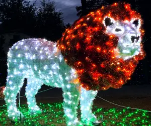 Oropel decorativo para mascotas LED 3D Motif grande al aire libre para ZOO Navidad oropel crapet manta al aire libre oropel pantalla