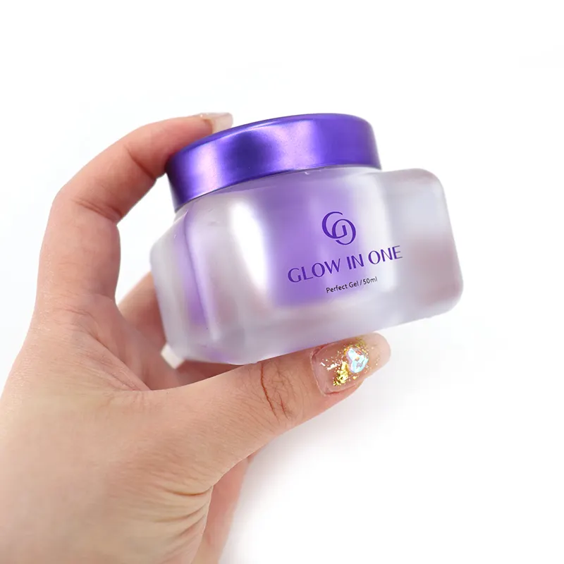 Barattolo di polvere di crema per il viso acrilico vuoto in plastica colorata cosmetica barattoli acrilici a doppia parete di lusso personalizzati da 50g con coperchio a vite