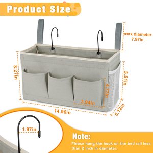 <strong>Bedside</strong> <strong>Caddy</strong> <strong>Bedside</strong> Organizer <strong>Bedside</strong> Storage <strong>Caddy</strong> with Fixed Straps and Water Bottle Holder for Home - Product Image 3