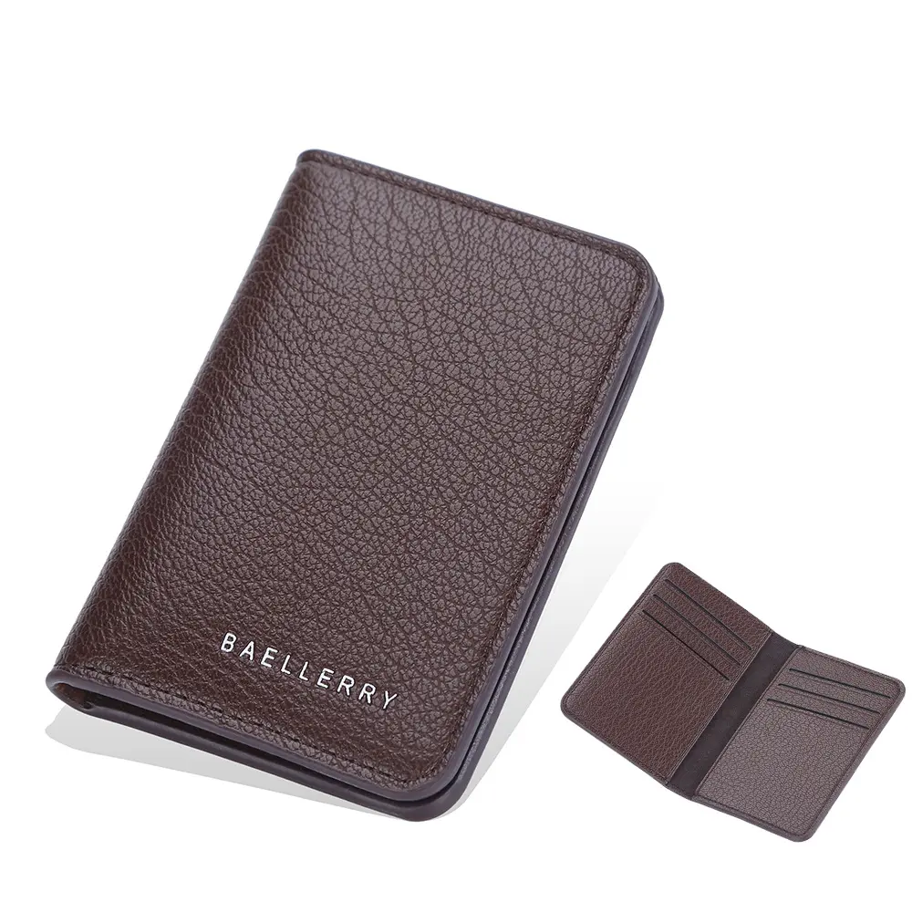 Baellerry New Design Multi Card Slot Wallet Credit Card Case Short Men Slim Small Leather Card Holder