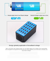Station de charge USB intelligente 20 ports 100W, adaptateur haute puissance pour téléphones mobiles