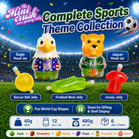 Bonbons gélifiés sur le thème du football en pot en forme de tête d'animal, 6 saveurs de fruits, bonbons gélifiés en forme de sport pour les fêtes de match de football