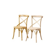 Chaises de salle à manger en rotin empilables modernes à dossier croisé pour événements en plein air, fêtes, hôtels, mariages, banquets, restaurants