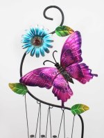 Metal mariposa libélula al aire libre Windchimes jardín estaca ornamento Decoración
