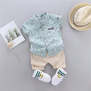 Factory Wholesale Kids Clothing 2023 Boys Clothing 3 Colors Dandelion Shirt Solid Shorts 2pcs Baby Boy Clothes 80 To 110cm