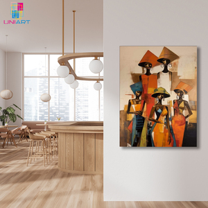 UNIART pittura etnica della famiglia tribale arte della parete stile africano opere d'arte con cornice di tela stampa arte della parete per la decorazione della casa - Product Image 6