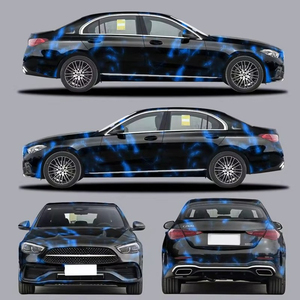 Film adhésif pour voiture NIKO Super Glossy Blue Marble Vinyl Wrap, design personnalisé, 1,52*20m, PVC 3 plis, autocollant pour voiture - Product Image 2