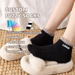 Women's Anti-Slip <strong>Fluffy</strong> Coral Fleece <strong>Socks</strong> Custom Thick Warm Short <strong>Socks</strong> <strong>Fluffy</strong> Travel Custom <strong>Fluffy</strong> <strong>Socks</strong> <strong>with</strong> <strong>Grip</strong> - Product Image 1