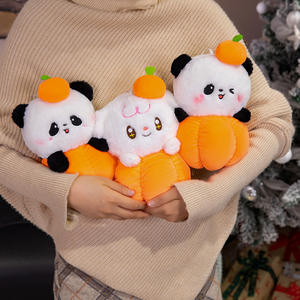 2025 Halloween Pumpkin <strong>Panda</strong> Rabbit Plush <strong>Bag</strong> Charm - Mini Keychain Pendant for Backpack/Gift Decor - Product Image 6
