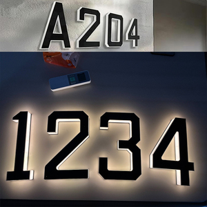 ALECTER Plaque de Numéro de Maison LED 3D Moderne de 9 Pouces, Solaire, Noir et Or, Illuminée, pour Extérieur, Villa, Jardin - Product Image 6