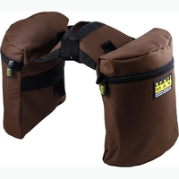 Échantillon gratuit Sac de selle pour cheval moyen Sac de selle isolé avec poignée en corne et poches pour appareil photo ou téléphone portable
